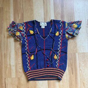 DIANE FREIS Vintage Marisa Christina Sweater Top Blue Size S/M